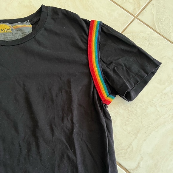 🌈 Aviator Nation Rainbow Shoulder Band Tee - Picture 8 of 10
